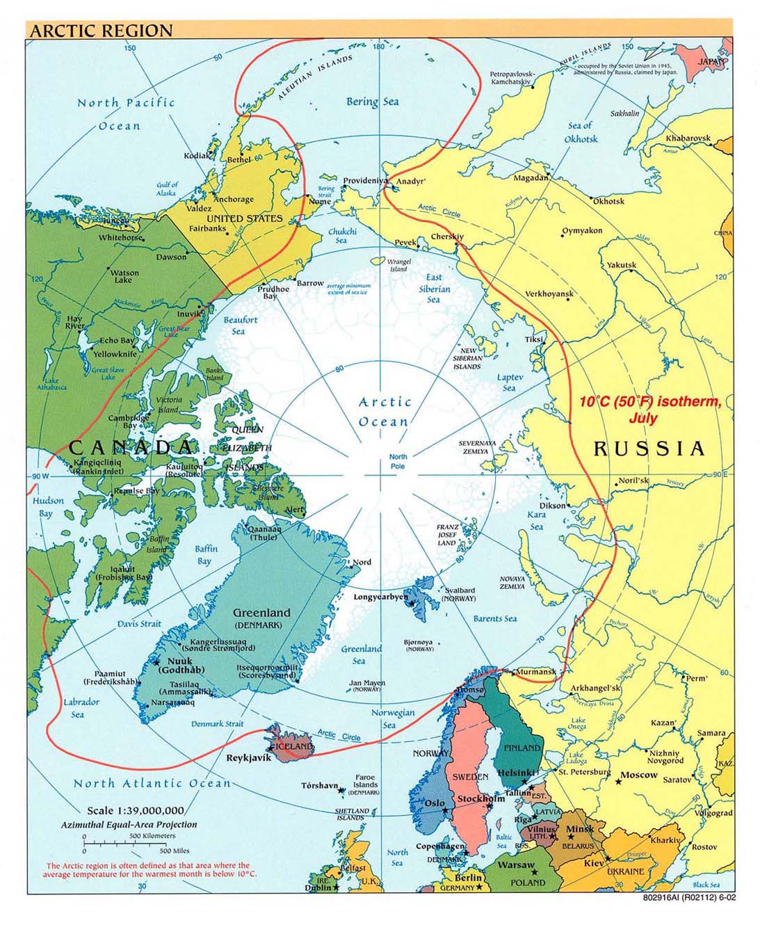 politická mapa Arktidy