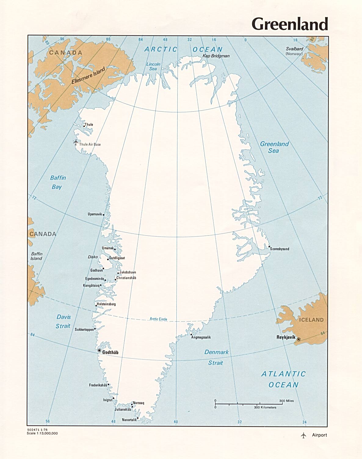 politická mapa Grónska