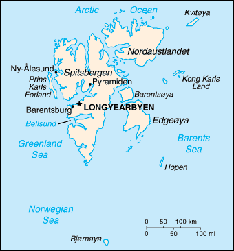 malá mapa Špicberk