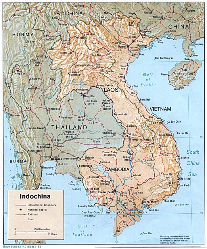 mapa Indočíny