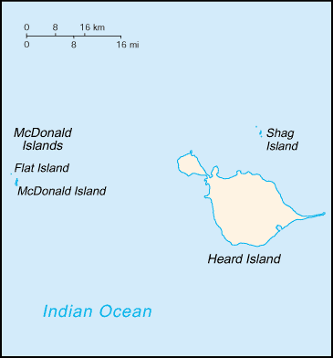 malá mapa Heardova ostrova a McDonaldových ostrovů