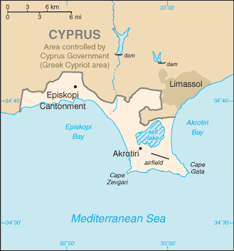 malá mapa Akrotiri