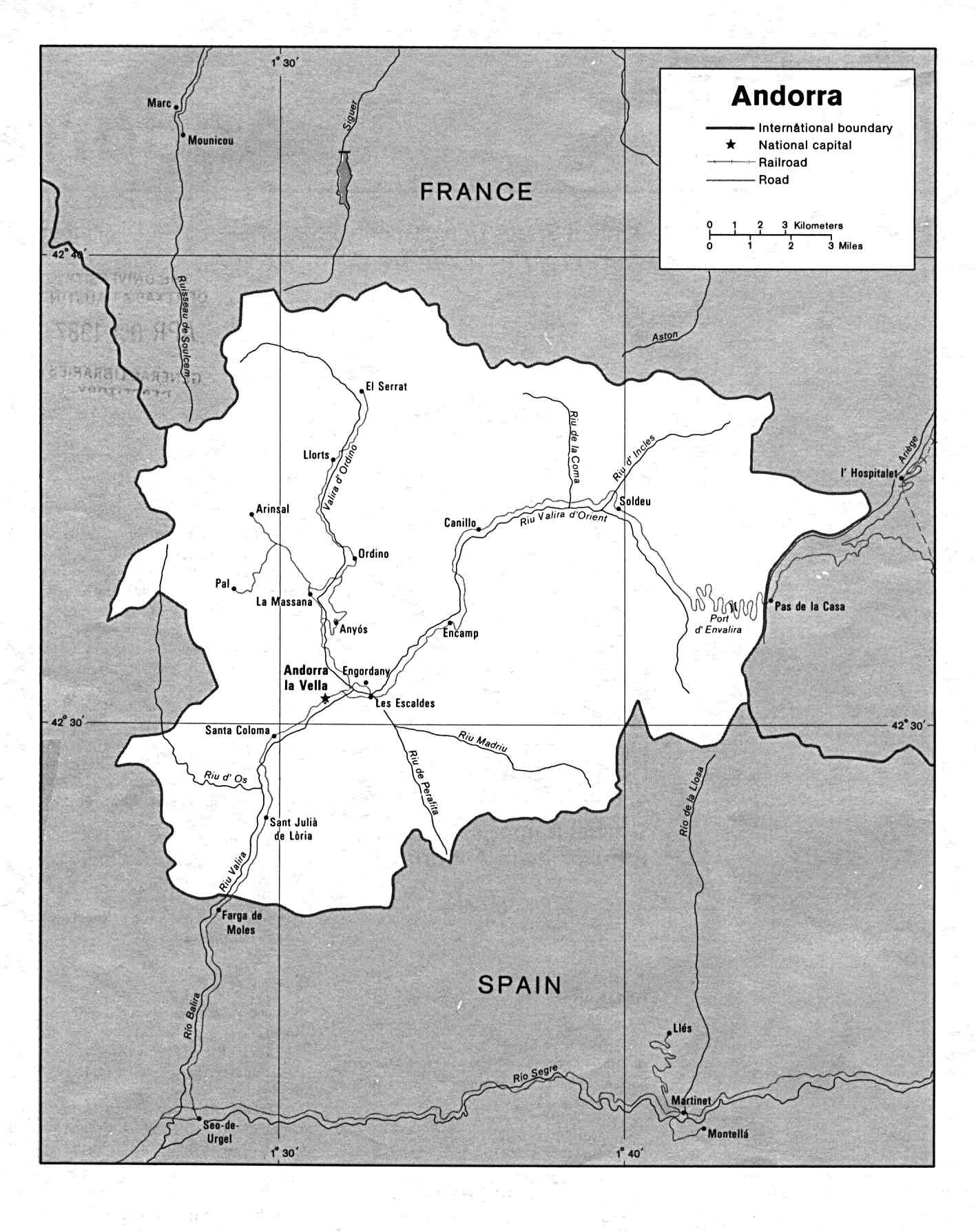politická mapa Andorry