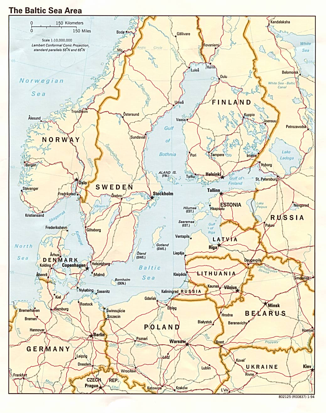 mapa oblasti baltského moře