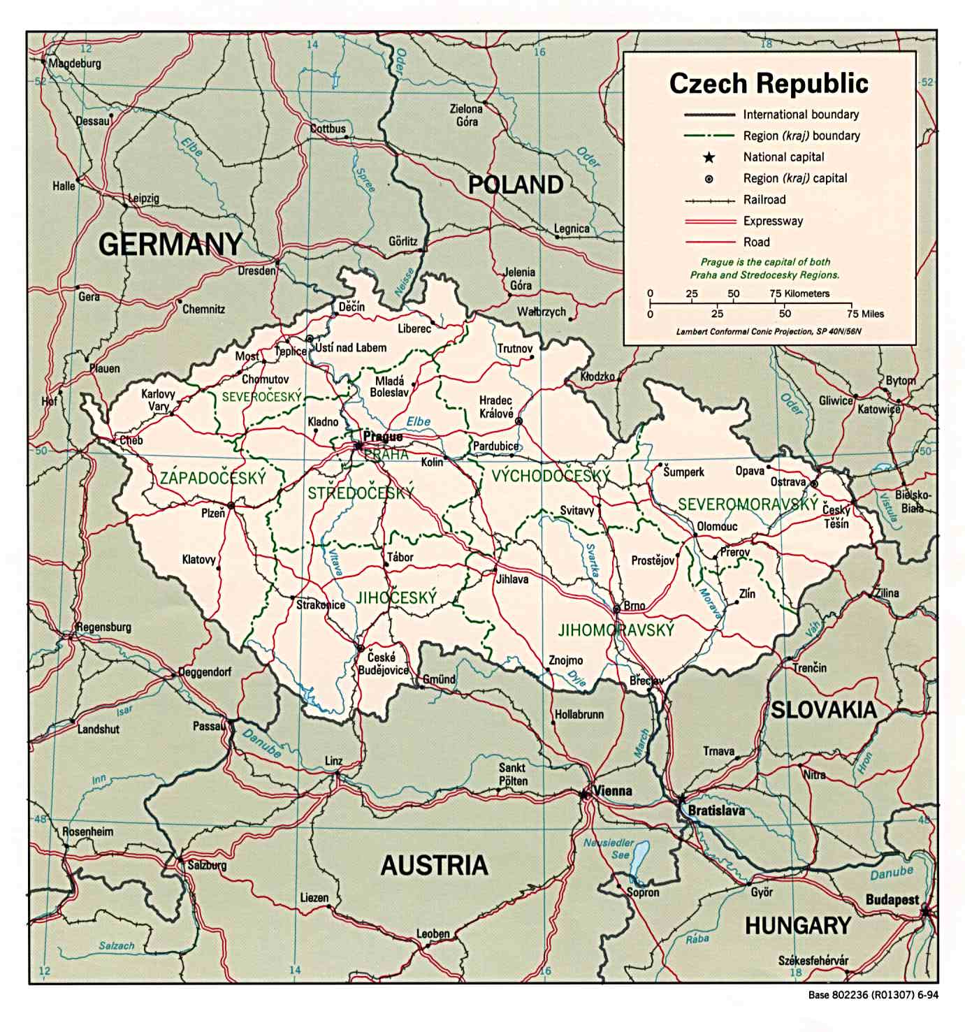 politická mapa Česka