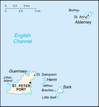 malá mapa Guernsey