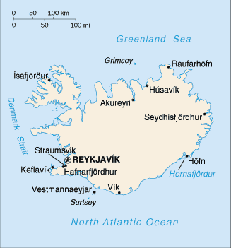 malá mapa Islandu