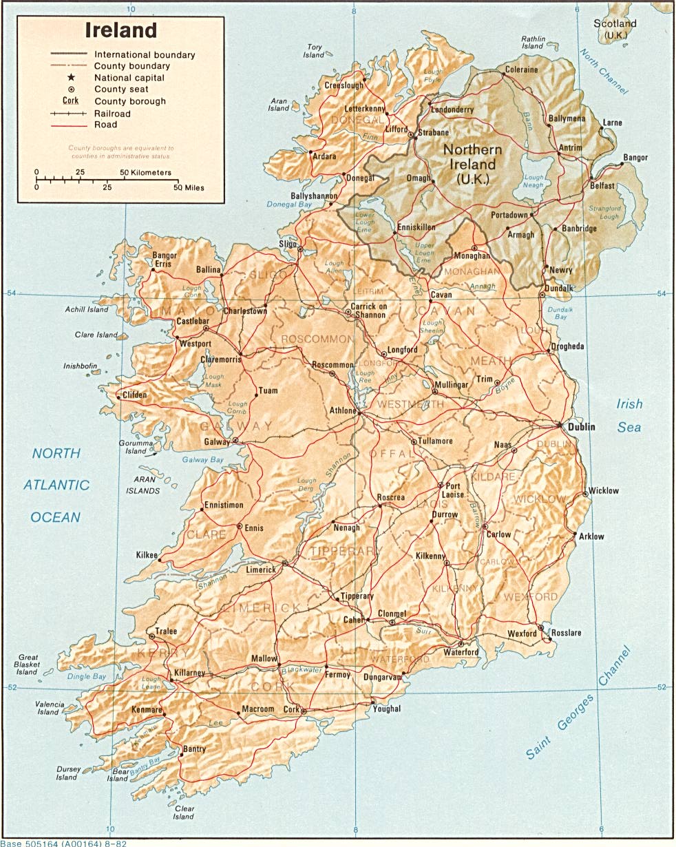 reliéfní mapa Irska