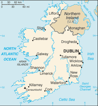 malá mapa Irska