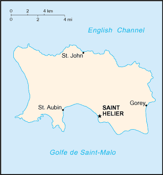 malá mapa Jersey