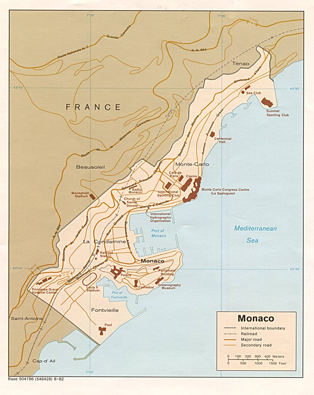 politická mapa Monaka