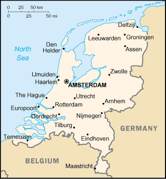malá mapa Nizozemska