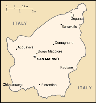 malá mapa San Marina