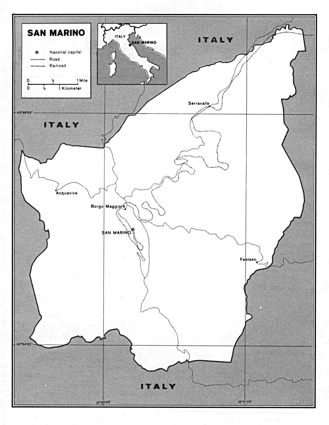 politická mapa San Marina