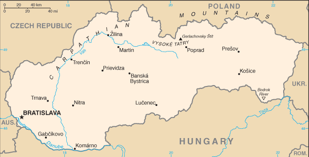malá mapa Slovenska