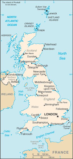 malá mapa Spojeného království