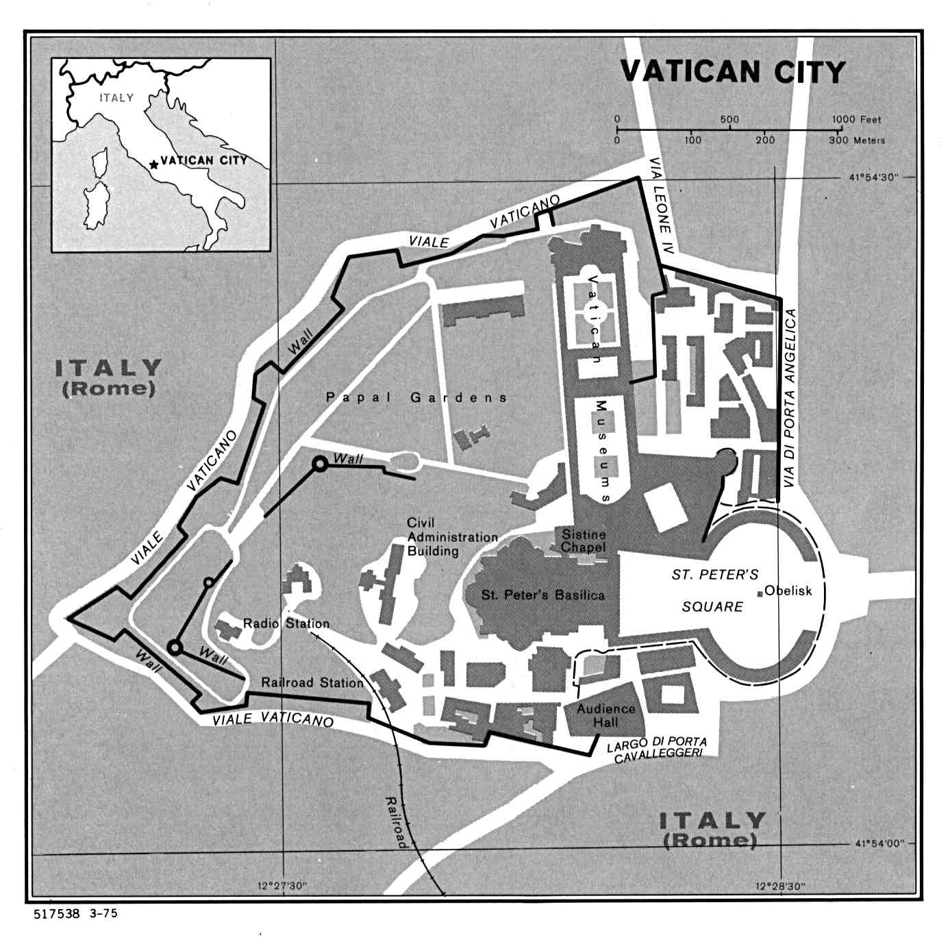 administrativní mapa Vatikánu