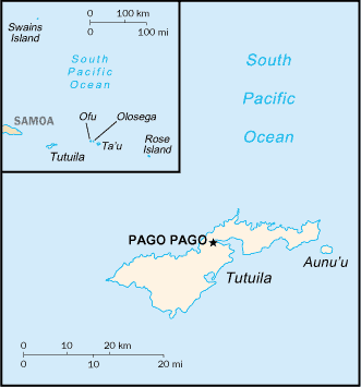 malá mapa Americké Samoy