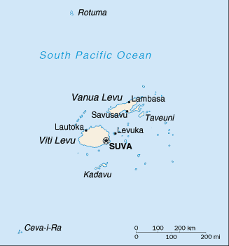 malá mapa Fidži