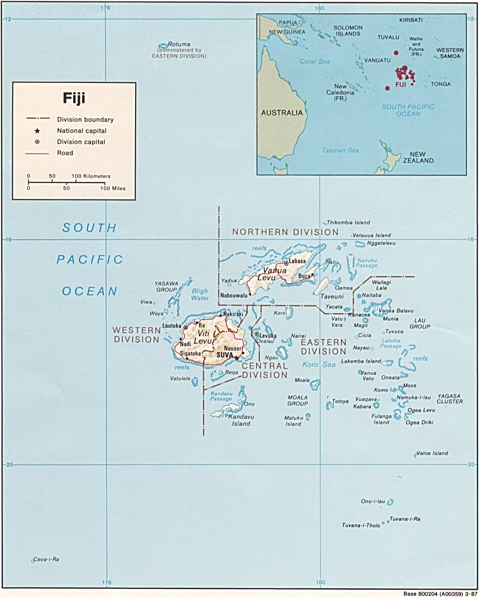 reliéfní mapa Fidži