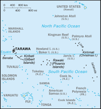 malá mapa Kiribati