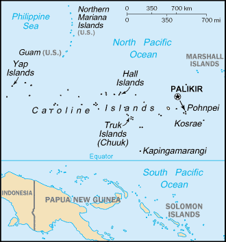 malá mapa Mikronésie