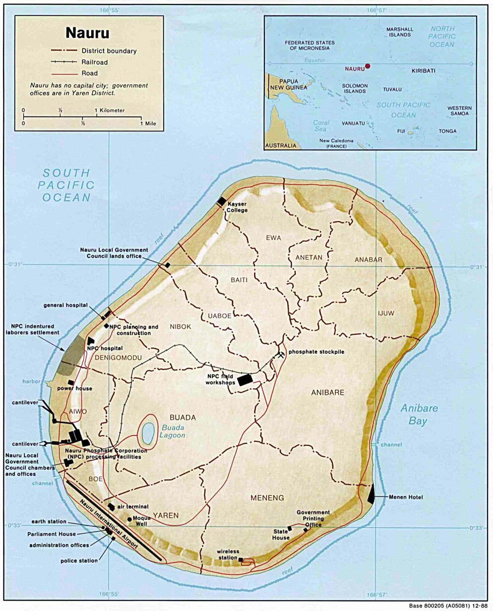 reliéfní mapa Nauru