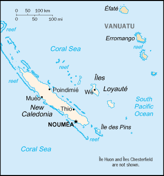 malá mapa Nová Kaledonie
