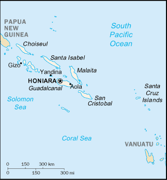 malá mapa Šalamounových ostrovů