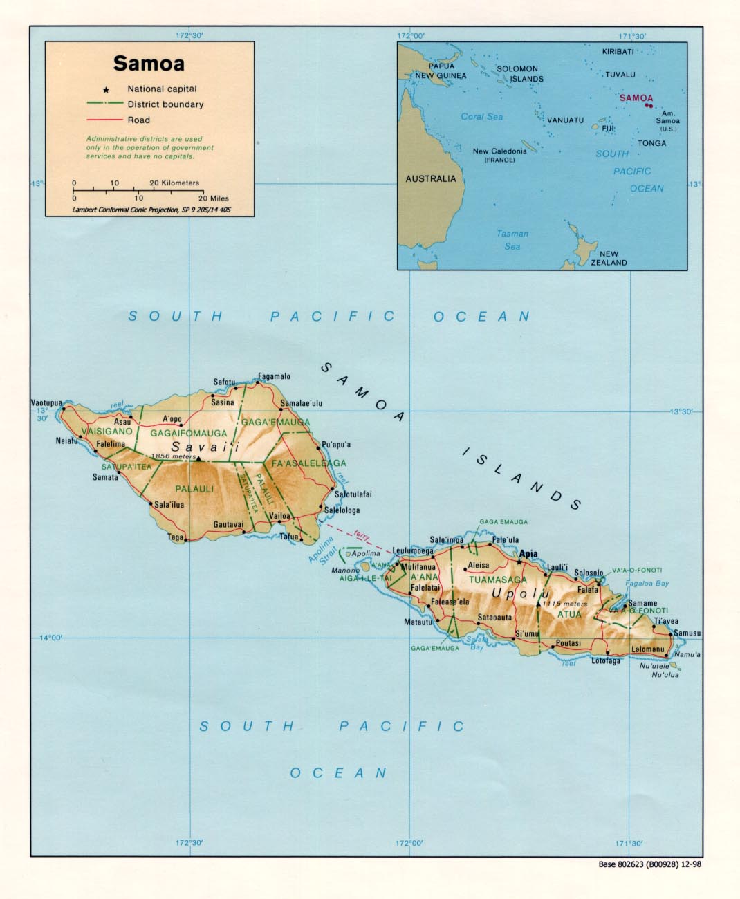 reliéfní mapa Samoy