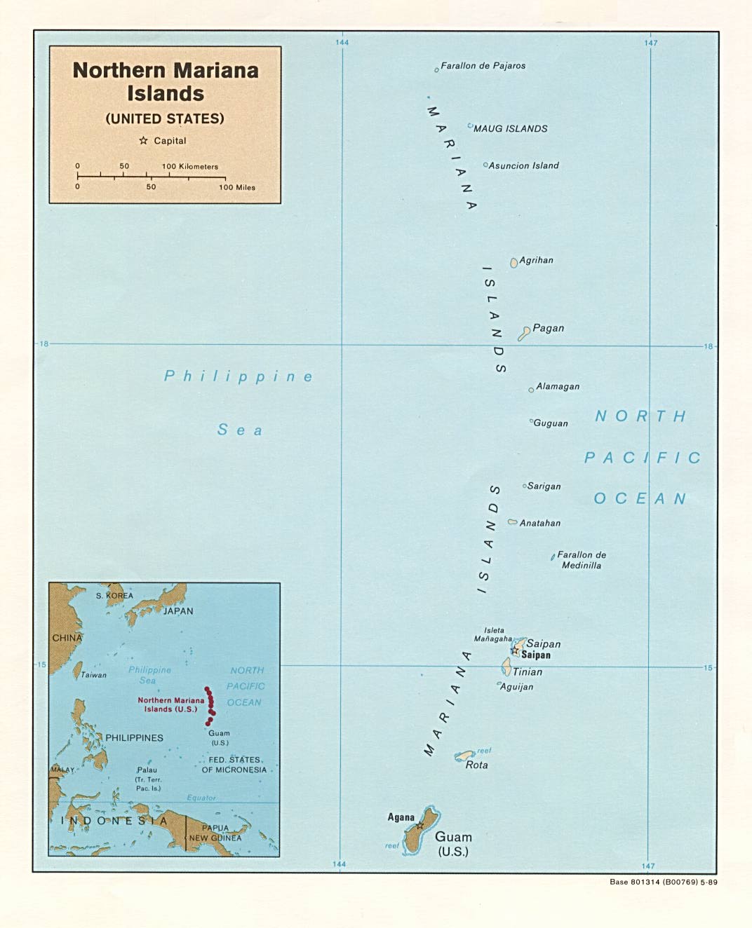 politická mapa Severních Marian