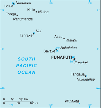malá mapa Tuvalu