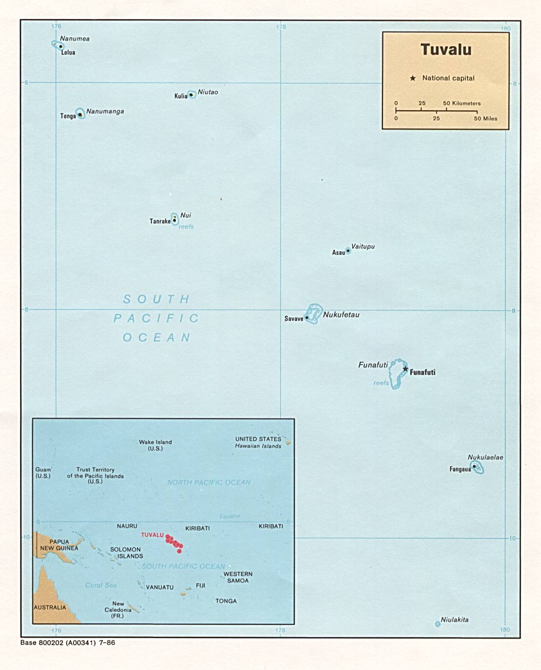 politická mapa Tuvalu